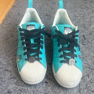 Adidas Teal and White Athletic Sneakers